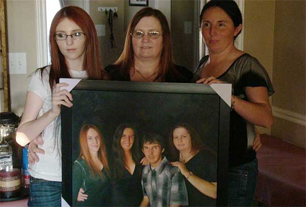 Studio Family Photo on Oil Painting