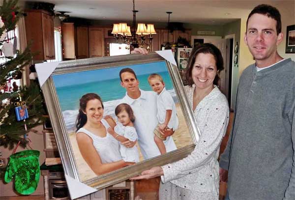 Family at the Beach Oil Portrait