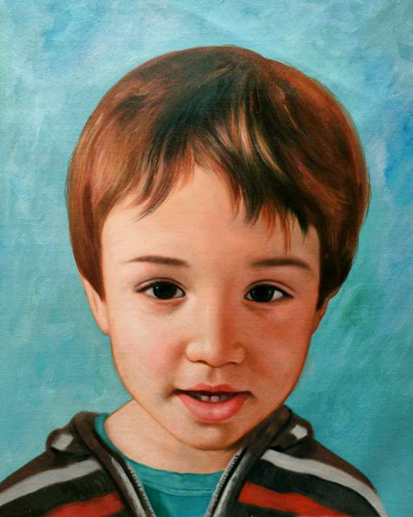 bambino olio da fotografia ritratto