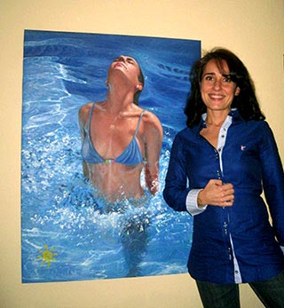 imagen de una mujer como la pintura