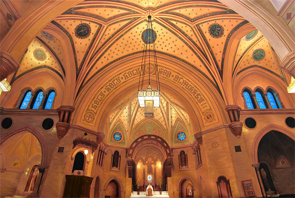 Custom oil painting of an church arch