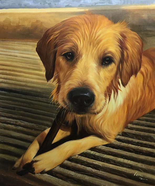 interested dog portrait