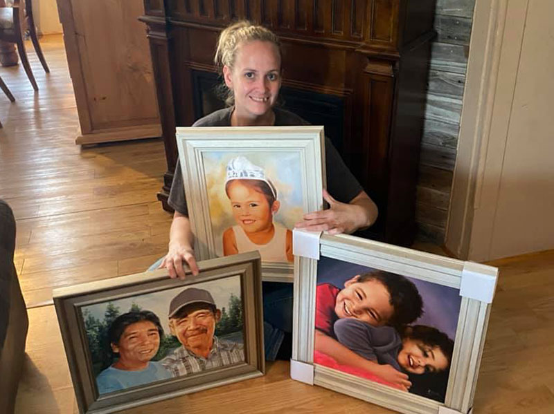 Handmade oil portraits of people 