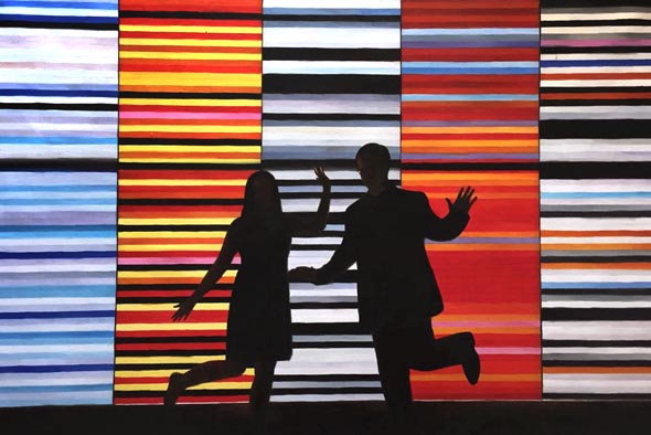 custom oil portrait of man and woman silhouette 