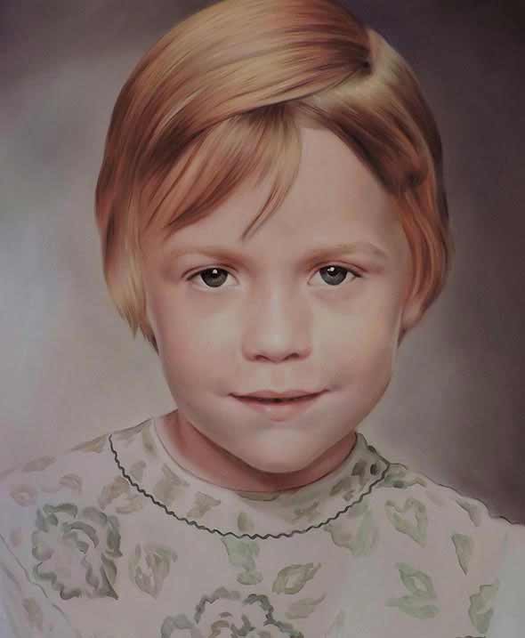 Kinderfoto gemalt in Öl