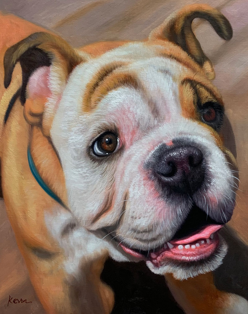 peinture chien à l'huile