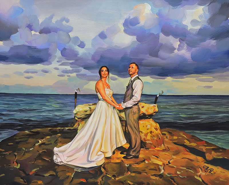 pastel wedding portrait