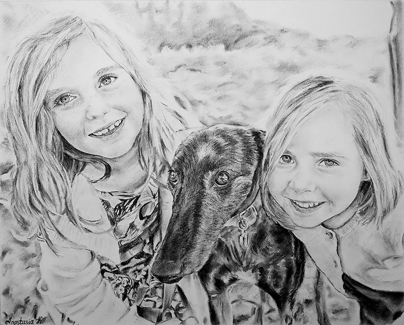 custom charcoal drawing