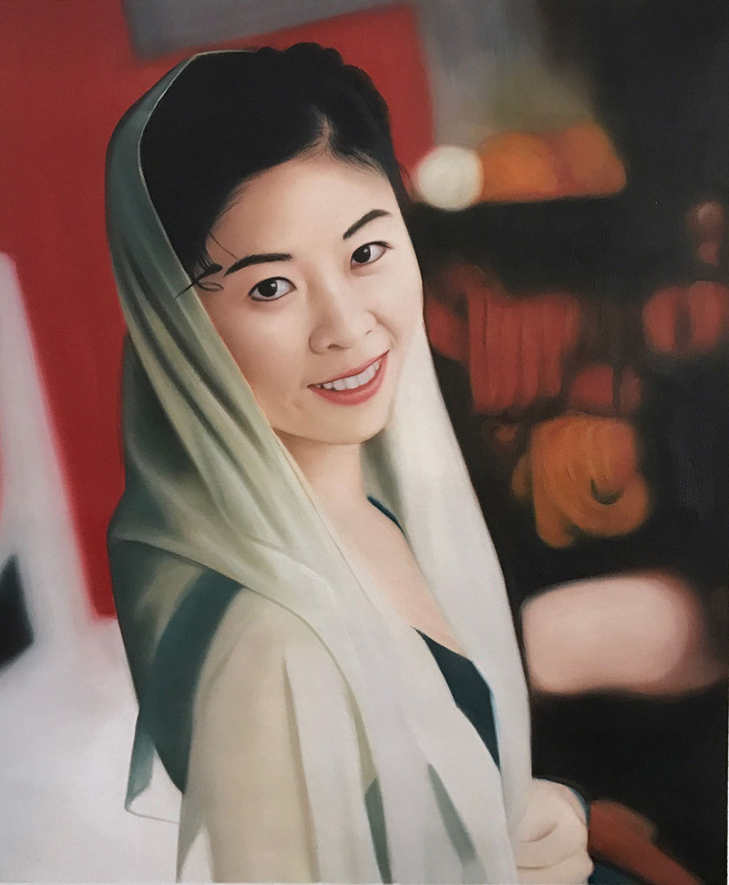 Personalized oil portrait of a lady
