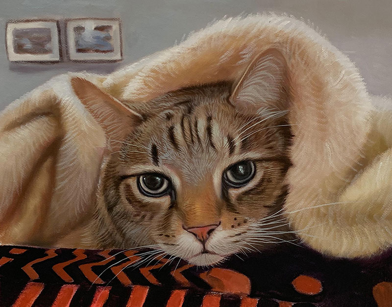 Custom oil artwork of a cat