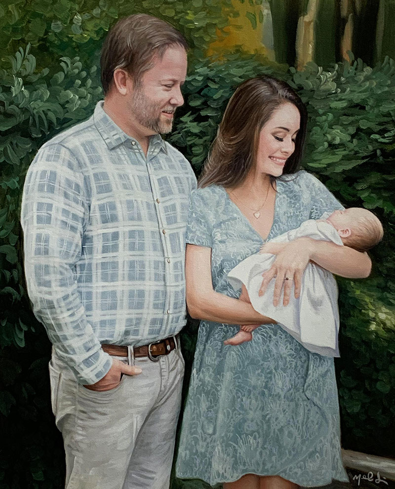 Gorgeous oil painting of a family