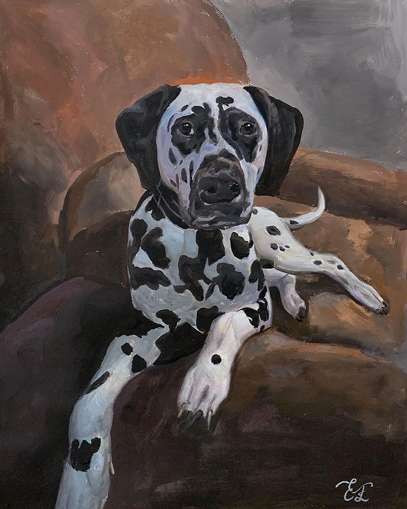 Custom dog painting in pastel