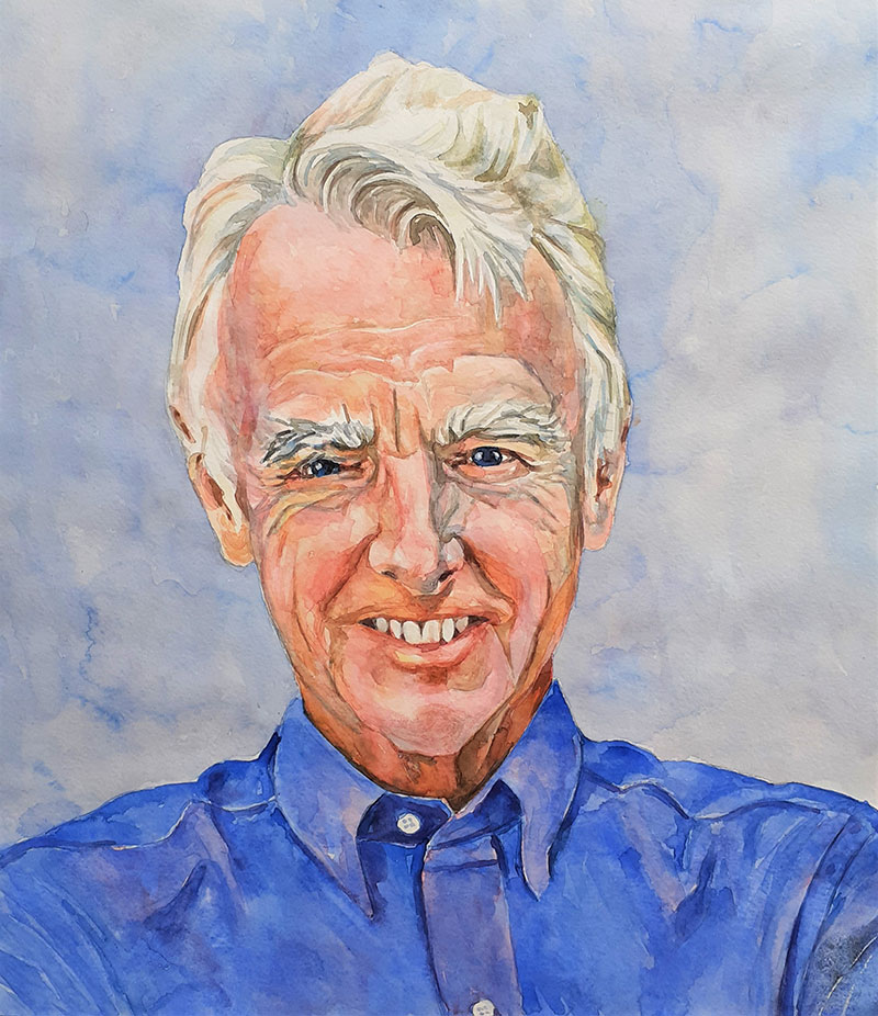 Custom watercolor portrait of a man