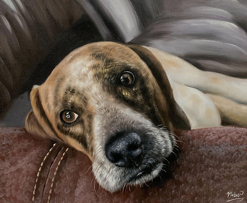 Gemälde von einem Hund 