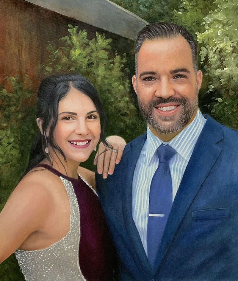 Beautiful oil painting of a couple