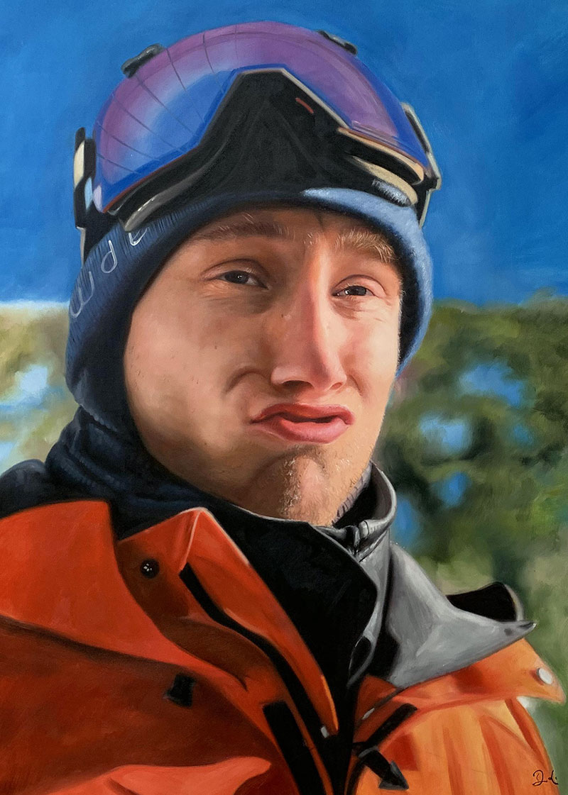 Custom acrylic painting of an adult
