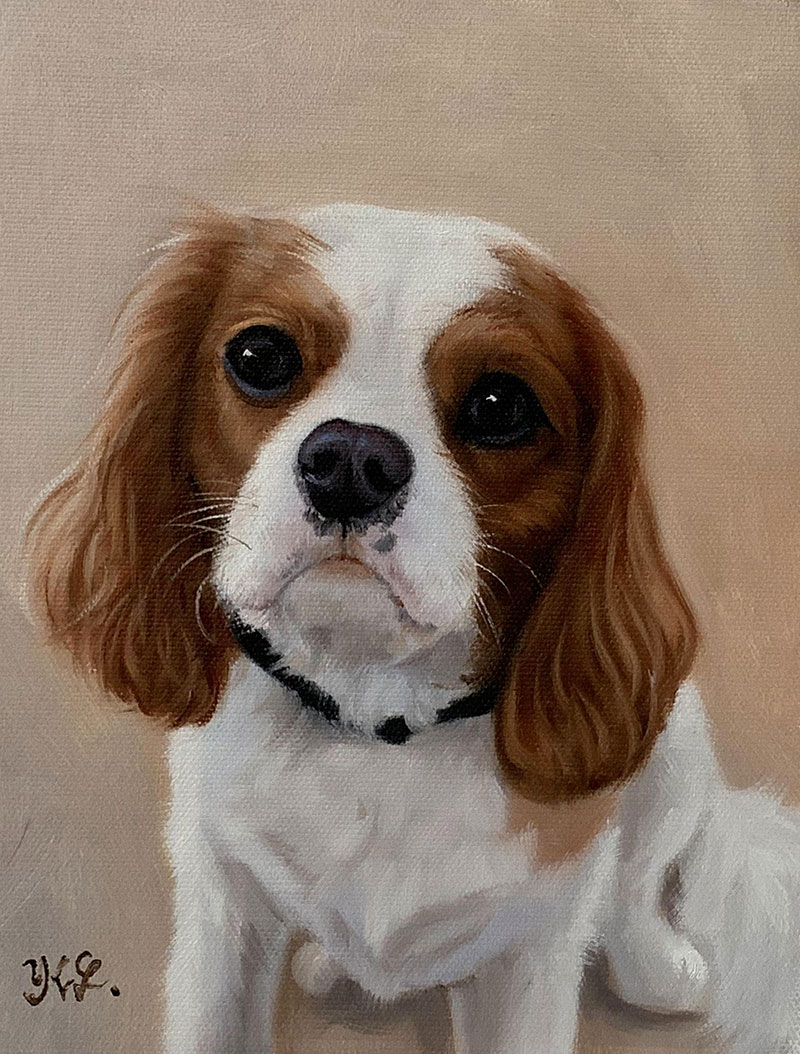 Painting of a Cavalier King Charles Spaniel