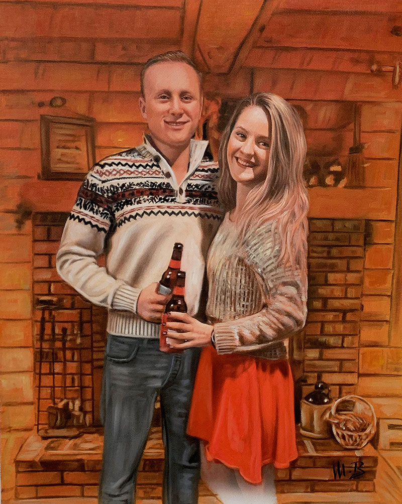 Gorgeous oil painting of a couple