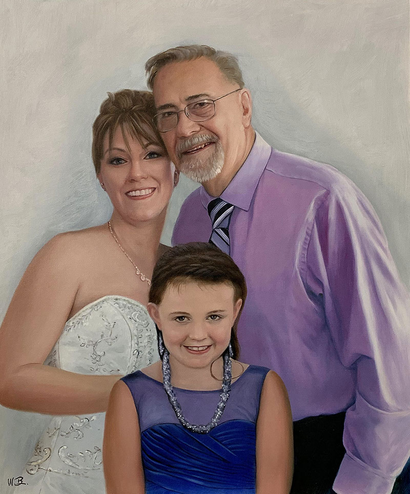 Beautiful oil painting of a family