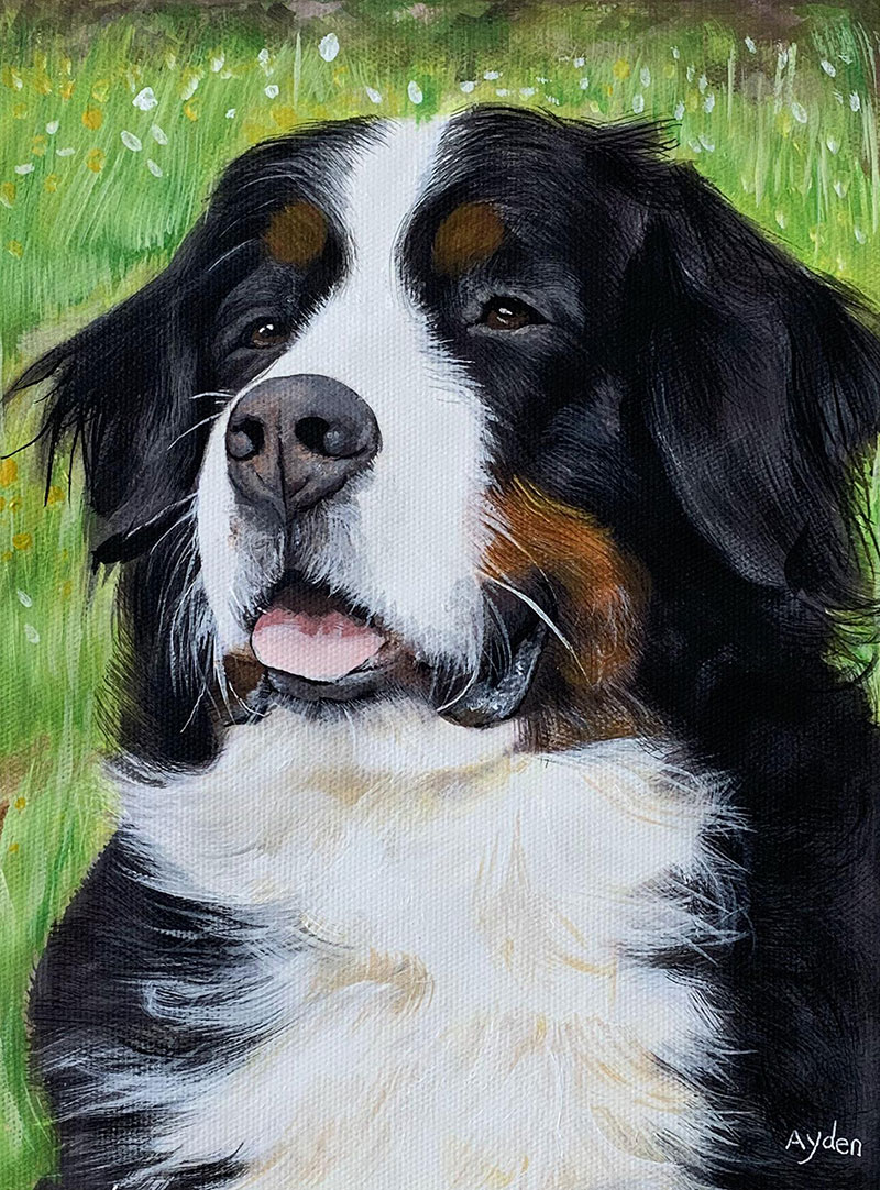 photo to realistic pastel painting dog 