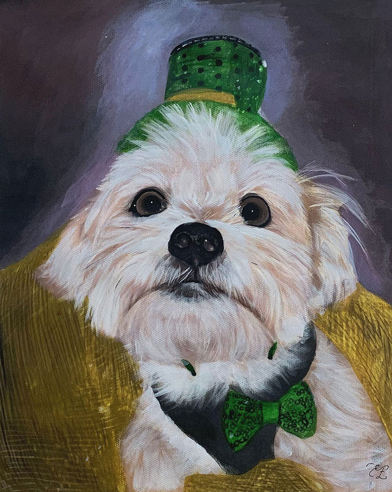 Custom pastel painting of a dog
