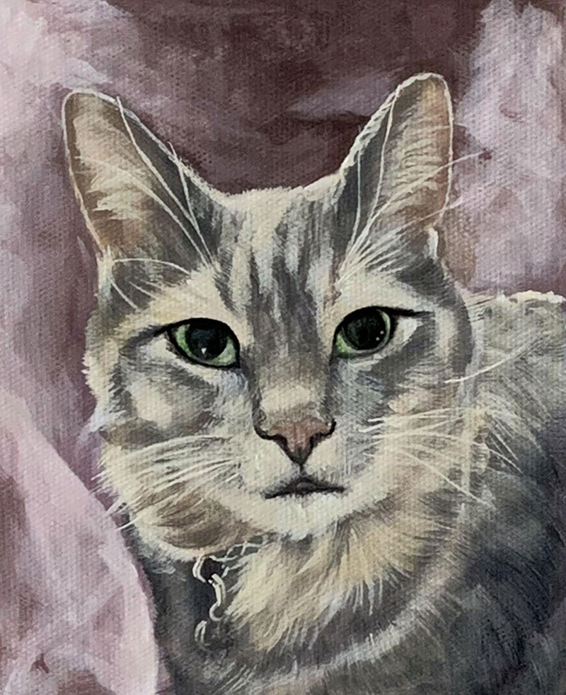 photo to painting pastel close up of kitty