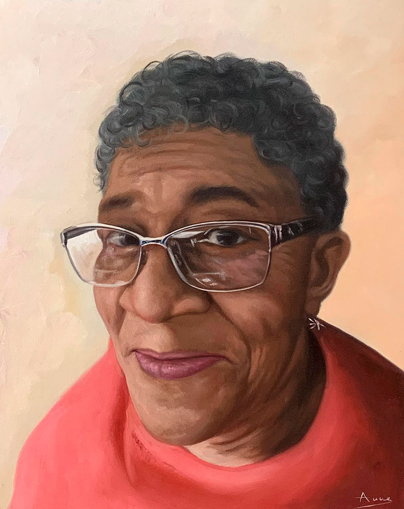 Custom close up oil portrait of a woman