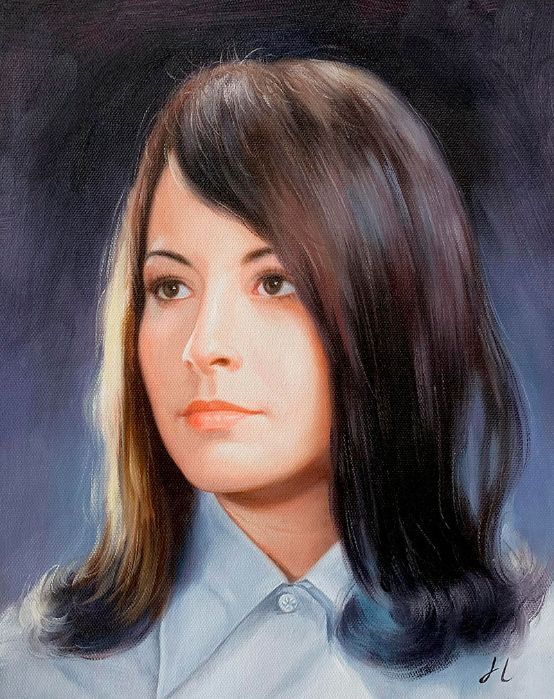 Personalized handmade oil painting of a woman