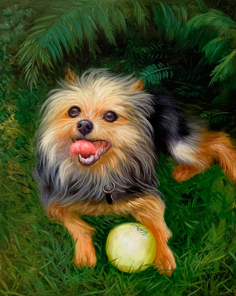 Custom acrylic painting of a dog