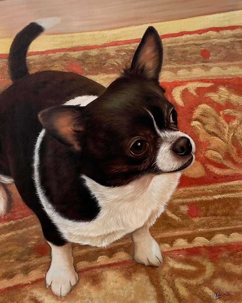 Beautiful oil painting of a dog