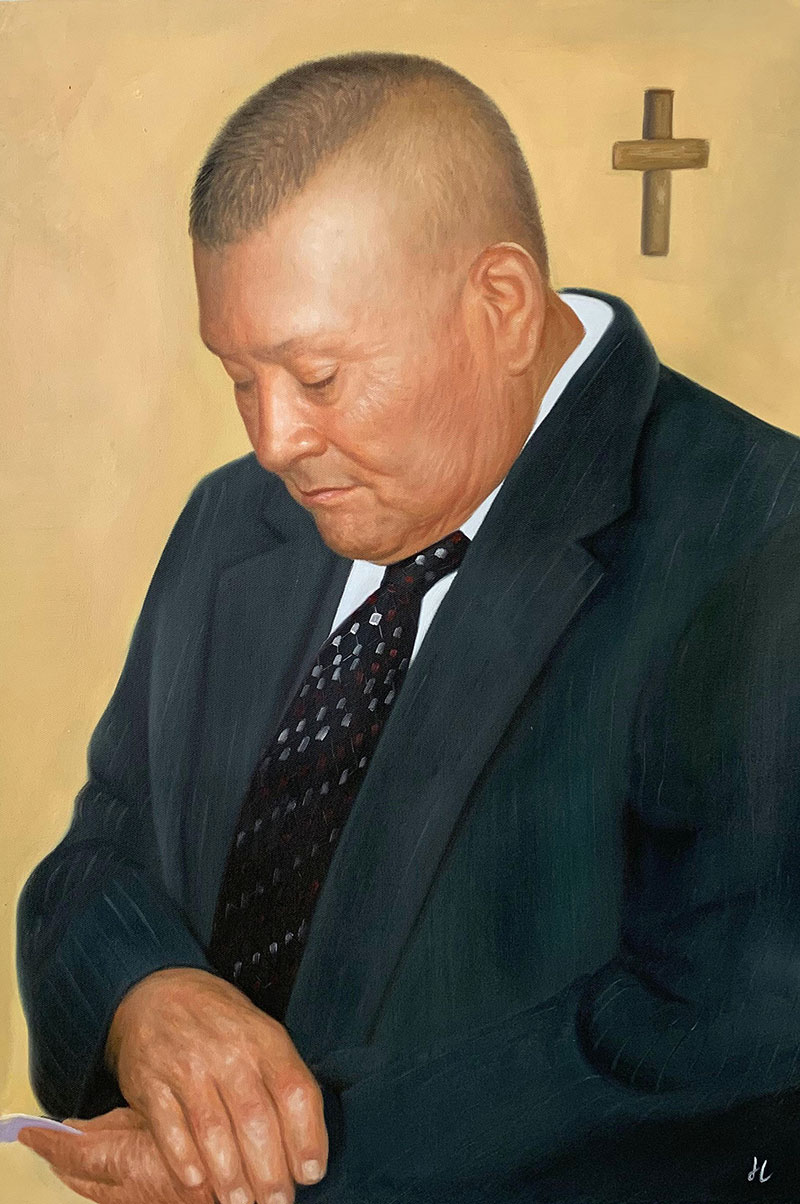 Personalized oil portrait of a man