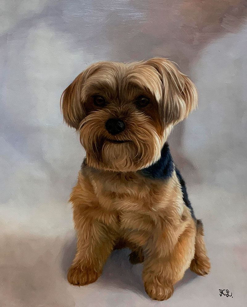 Beautiful oil painting of a dog