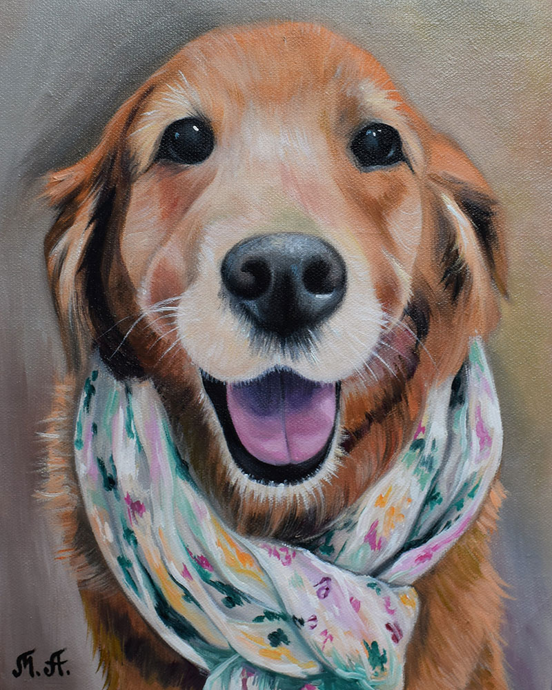 Gorgeous oil painting of a dog