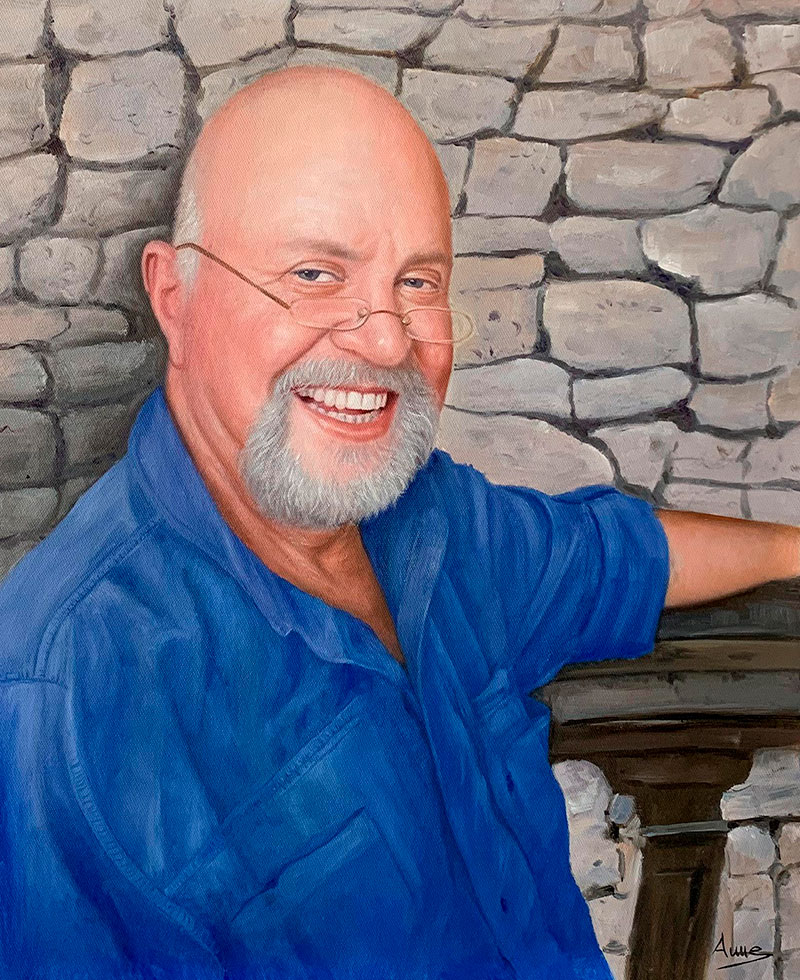 Personalized handmade oil portrait of a gentleman