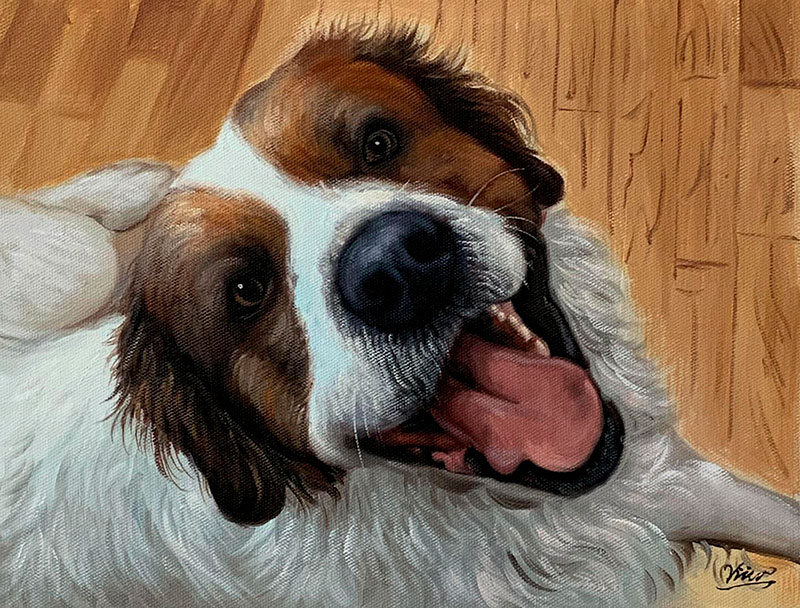 Custom acrylic painting of a dog