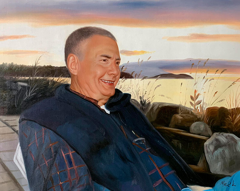 Beautiful handmade oil portrait of a gentleman