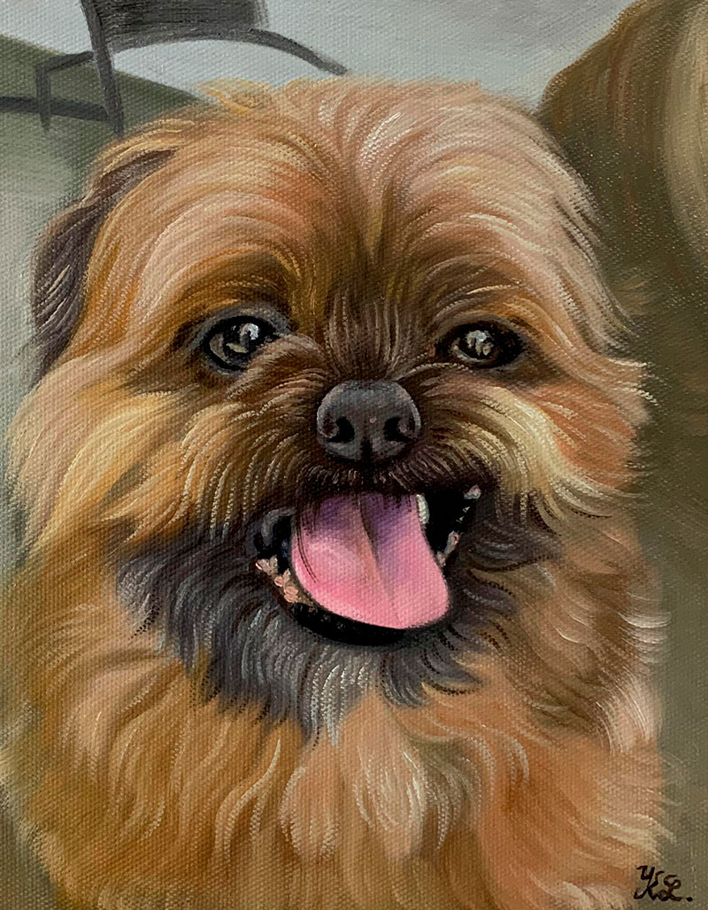 Beautiful acrylic painting of a dog