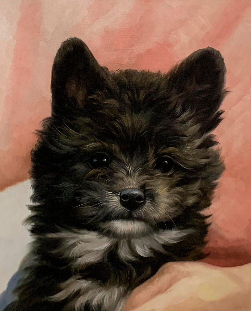 Custom oil artwork of a dog