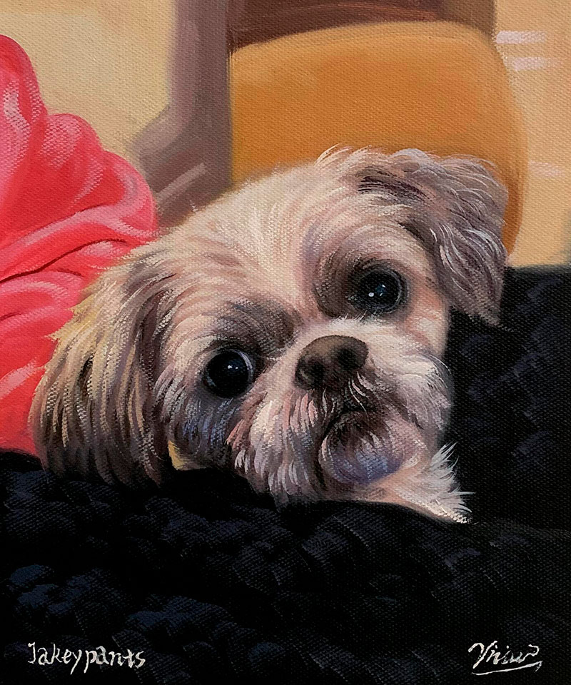 Custom handmade painting of a dog