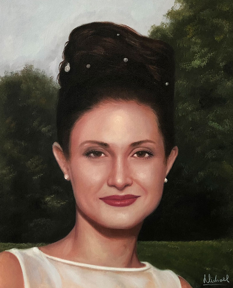Personalized oil portrait of a lady