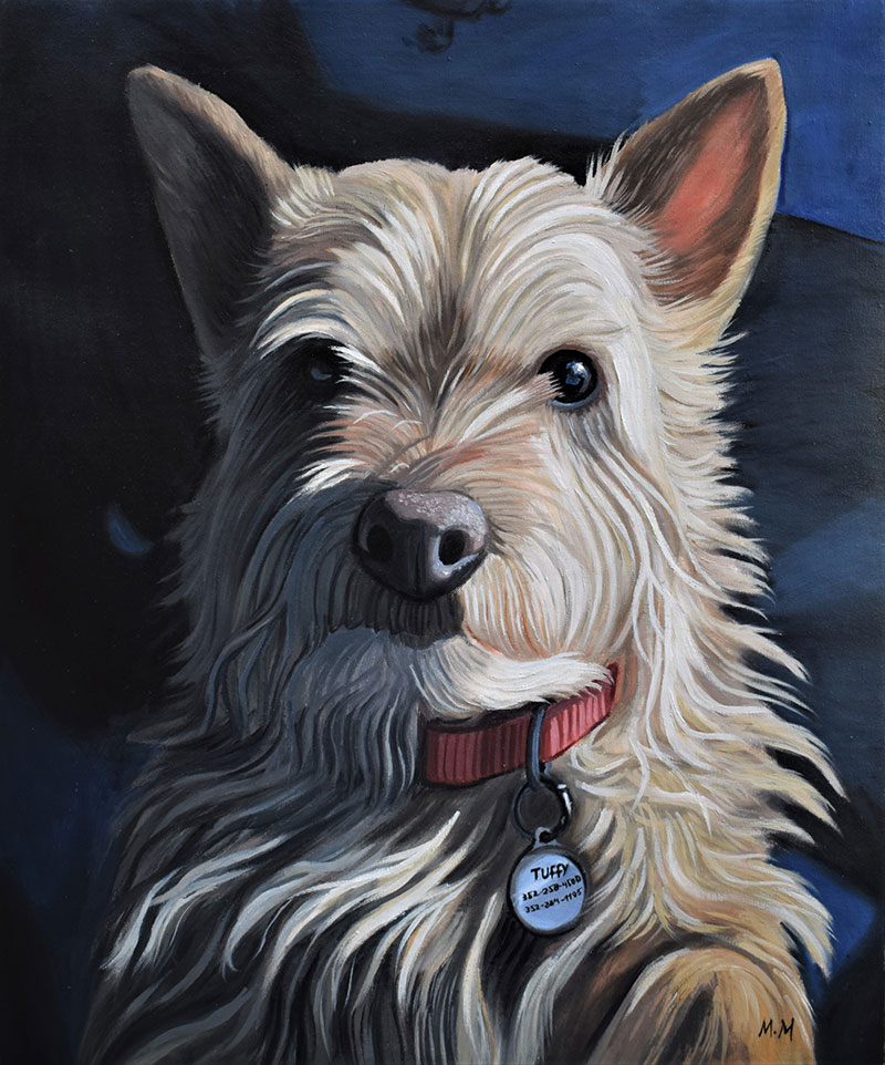 Oil dog portrait