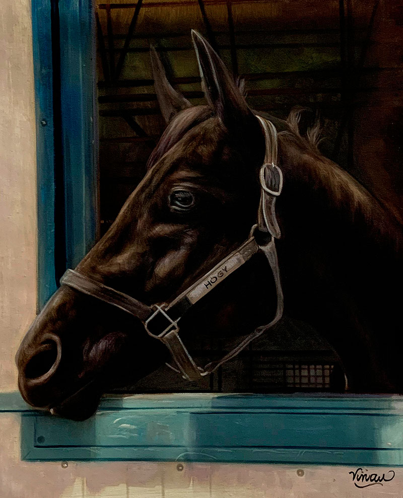 Custom oil artwork of a horse