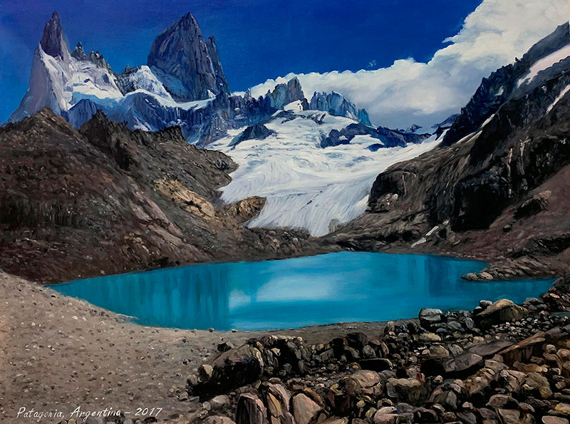 Stunning oil artwork of a landscape