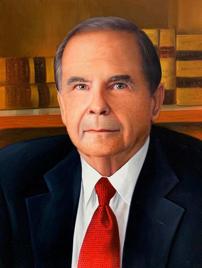 Close up oil portrait of a man in suit
