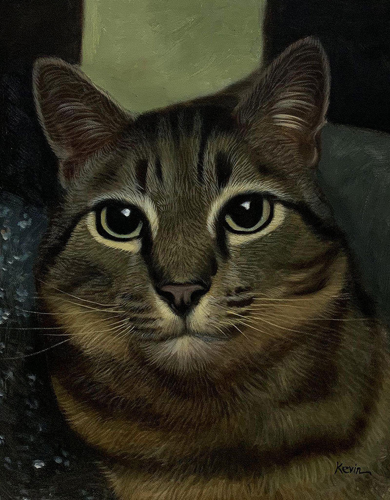 Beautiful oil artwork of a cat