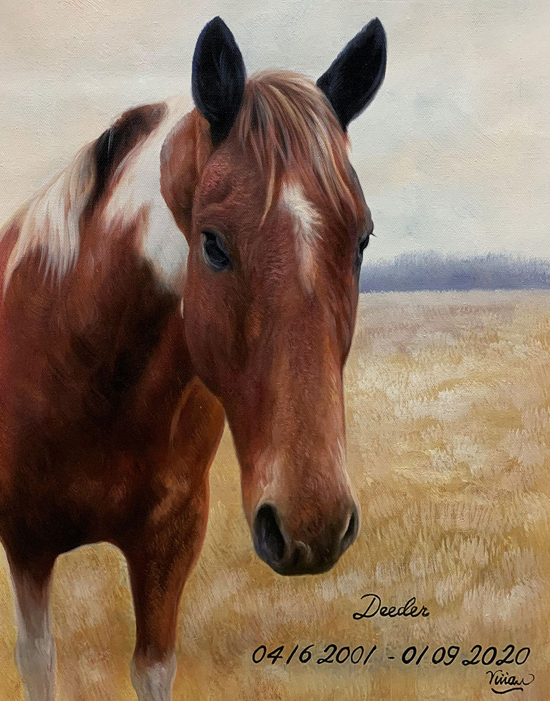 Hyper realistic oil painting of a horse