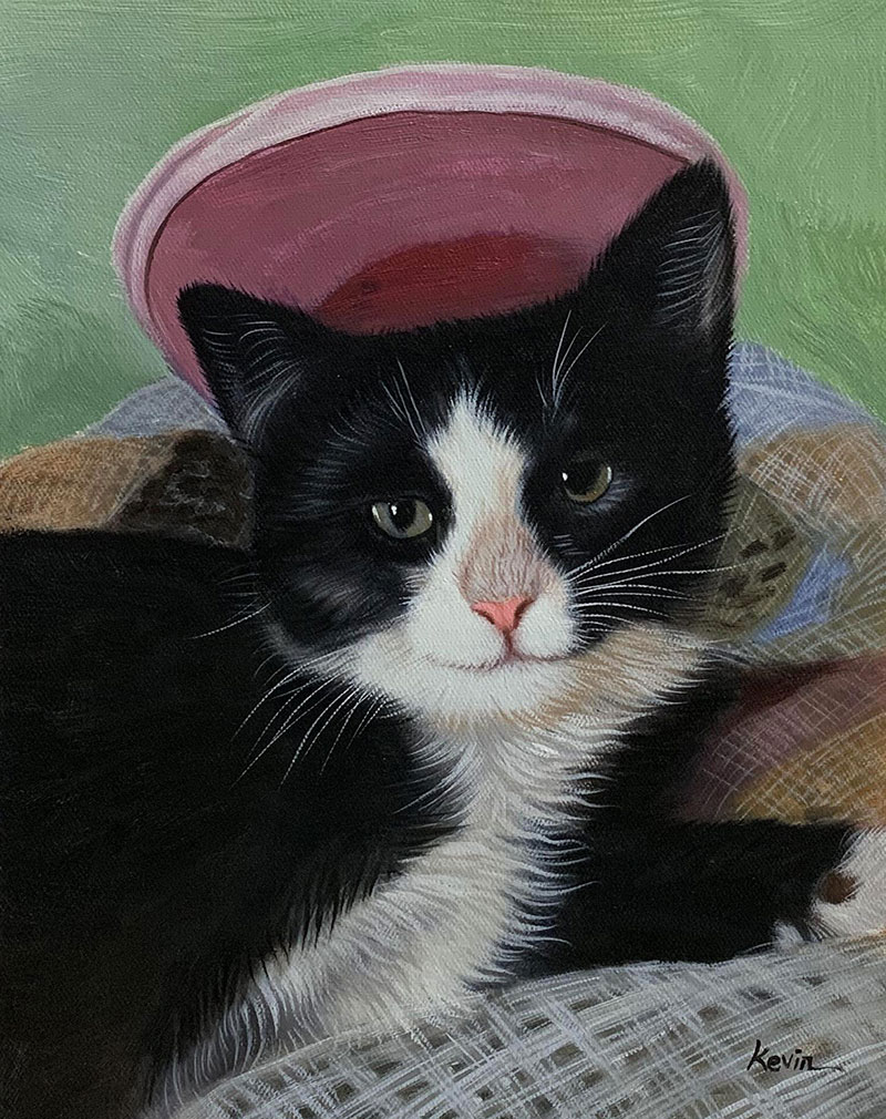 Custom oil artwork of a cat 