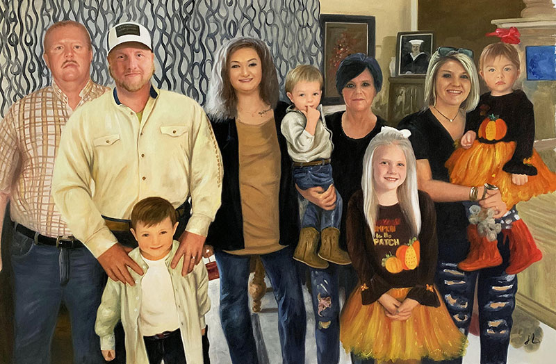Personalized oil family portrait