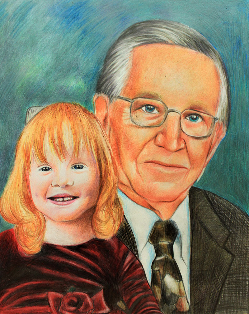 Vibrant color pencil painting