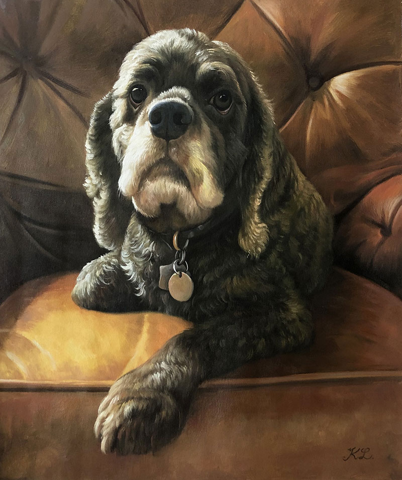 Custom acrylic artwork of a dog